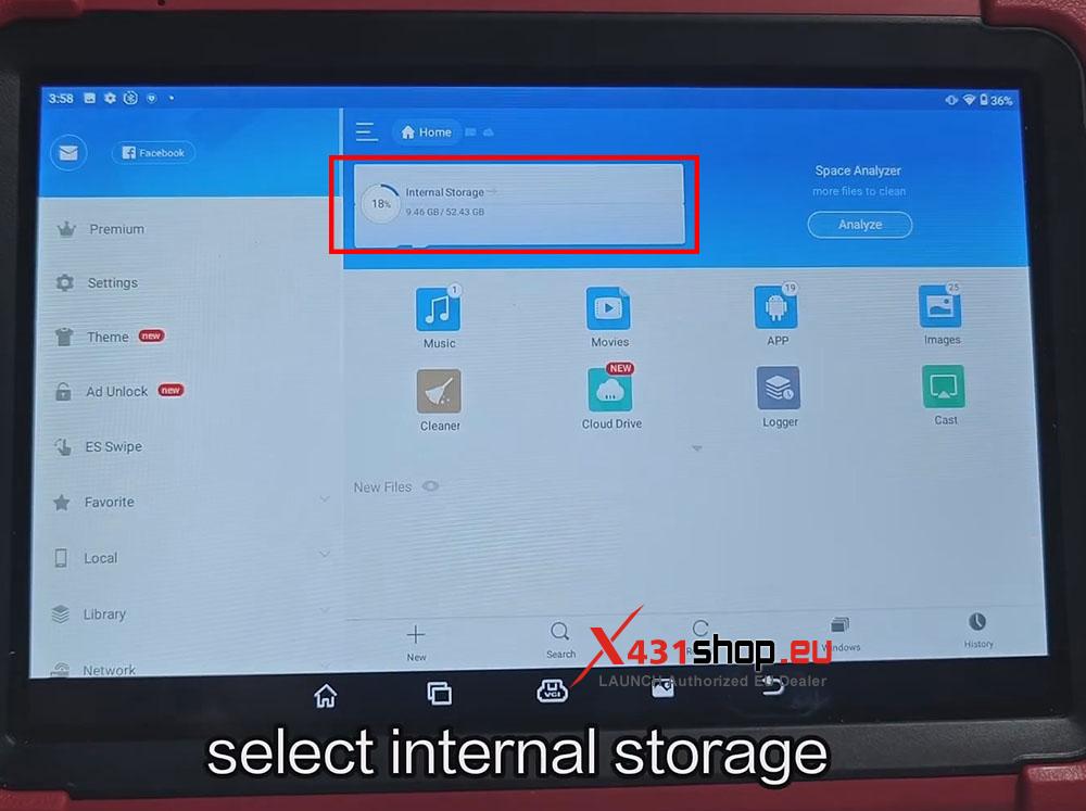Resolve Insufficient storage space tooltip on LAUNCH X431 PRO3 (3)