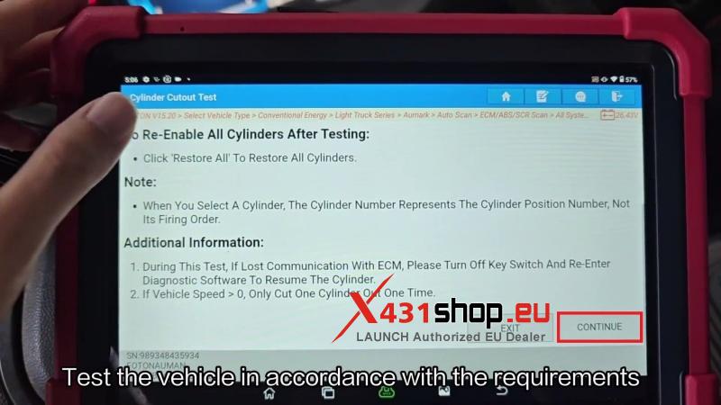 how to test cylinder cutout on 2020 foton aumark with launch x431 pad 7