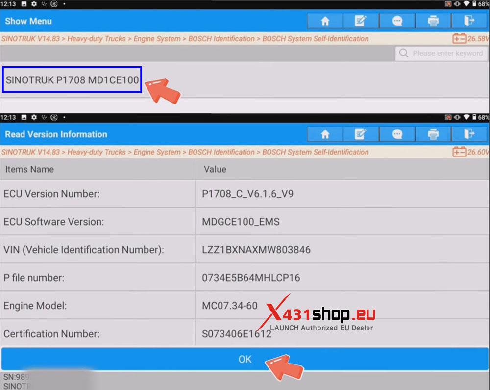 LAUNCH X431 PAD DPF Reset After Replacement on 2021 Sinotruk Howo (3) LAUNCH X431 PAD DPF Reset After Replacement on 2021 Sinotruk Howo (3)