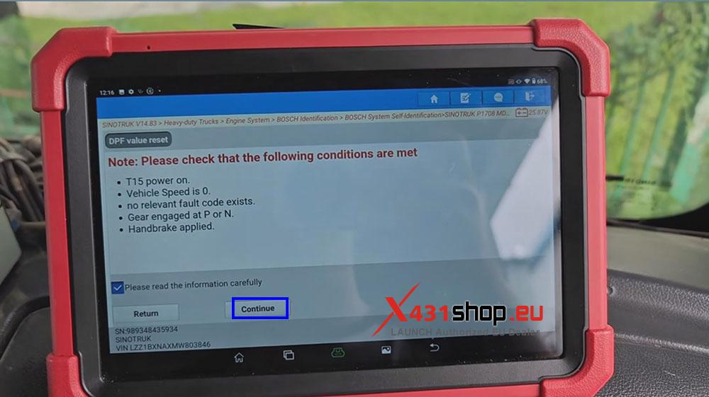 LAUNCH X431 PAD DPF Reset After Replacement on 2021 Sinotruk Howo (5) LAUNCH X431 PAD DPF Reset After Replacement on 2021 Sinotruk Howo (5)