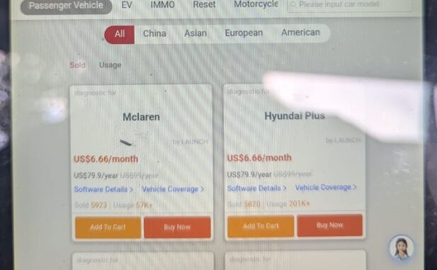 LAUNCH X431 PRO prompts purchase software