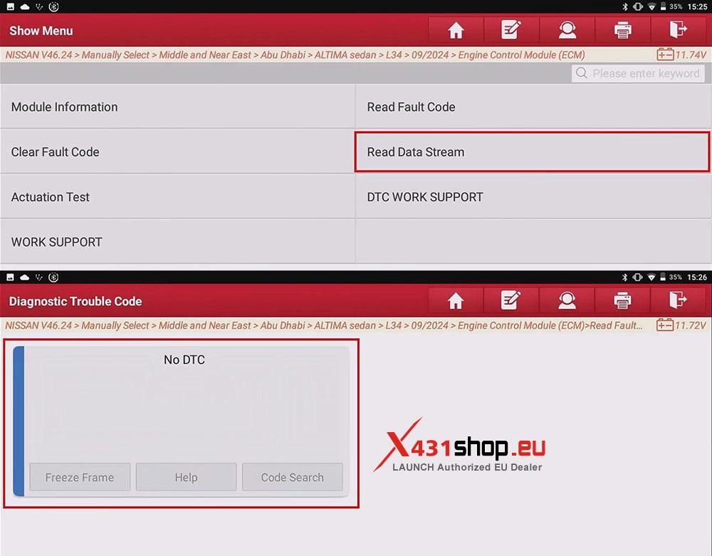 LAUNCH X431 PRO3 V+ ELITE VIN Registration for Nissan ALTIMA L34 (10) LAUNCH X431 PRO3 V+ ELITE VIN Registration for Nissan ALTIMA L34 (10)