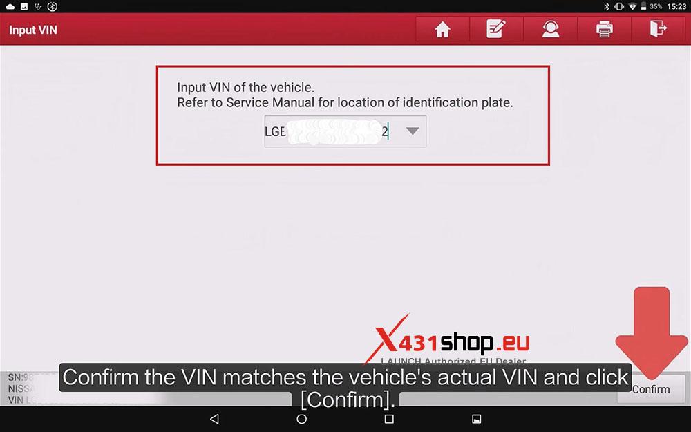 LAUNCH X431 PRO3 V+ ELITE VIN Registration for Nissan ALTIMA L34 (7) LAUNCH X431 PRO3 V+ ELITE VIN Registration for Nissan ALTIMA L34 (7)