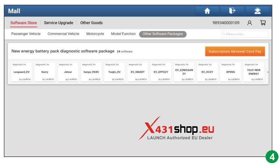 X431 EV Diagnostic Kit Software