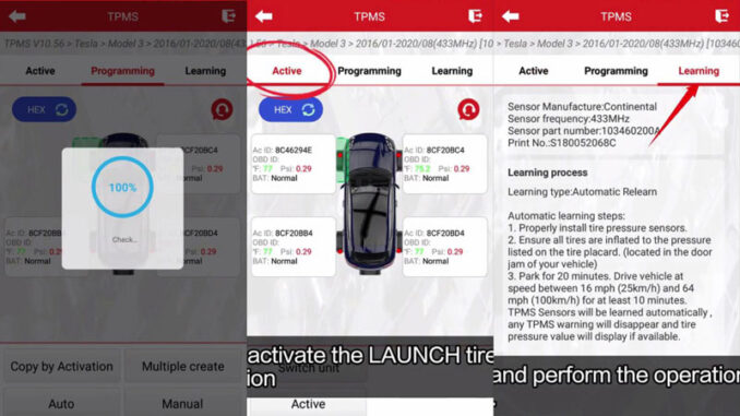 how to replace 2020 tesla model 3 tpms sensor with launch crt5011 4