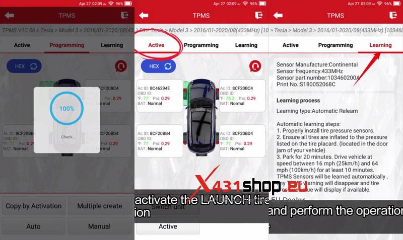 how to replace 2020 tesla model 3 tpms sensor with launch crt5011 4
