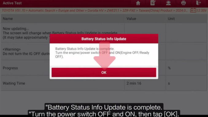 launch x431 pro3 hd 2025 toyota corolla hv battery status update 10