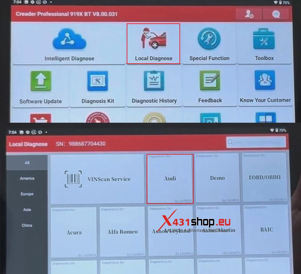 LAUNCH CRP919XBT Activate Parking Assist System on Audi (1)