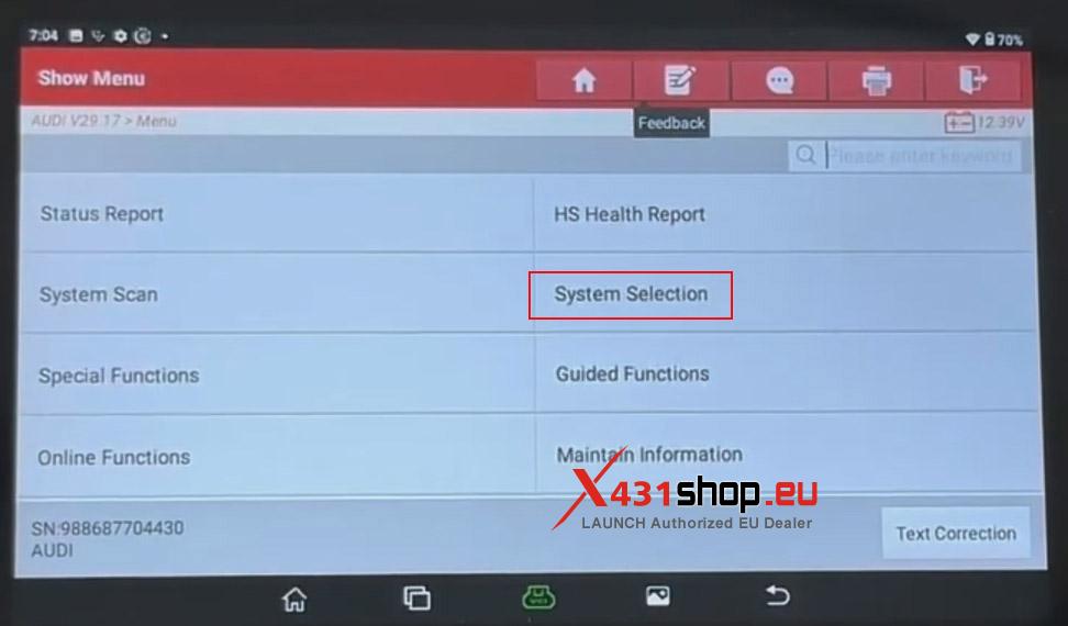 LAUNCH CRP919XBT Activate Parking Assist System on Audi (2)