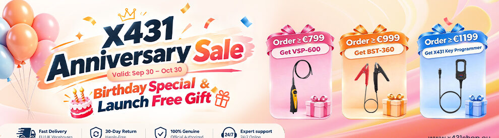 LAUNCH X431 Anniversary Sale Free Gifts Banner