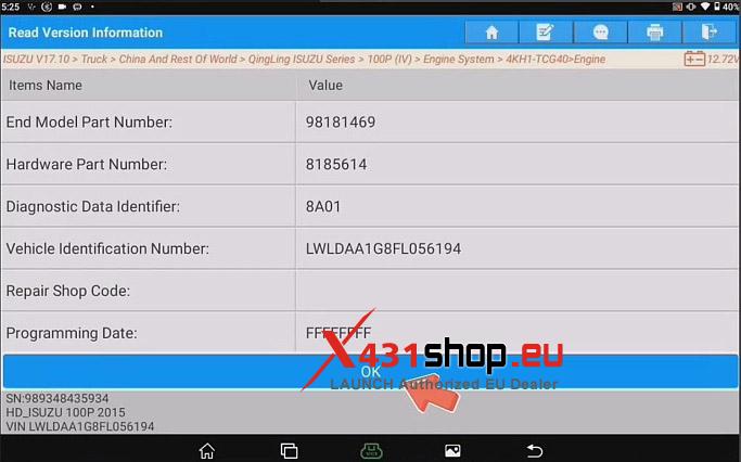 LAUNCH X431 PRO3 HD VIN Programming for Isuzu Qingling 600P (3)