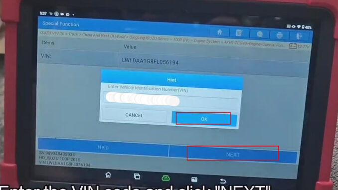 LAUNCH X431 PRO3 HD VIN Programming for Isuzu Qingling 600P (5)