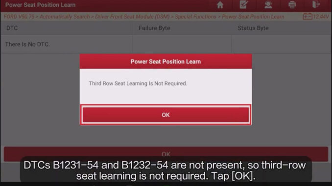 LAUNCH X431 PRO3 Power Seat Position Learn on Ford Nautilus (10)